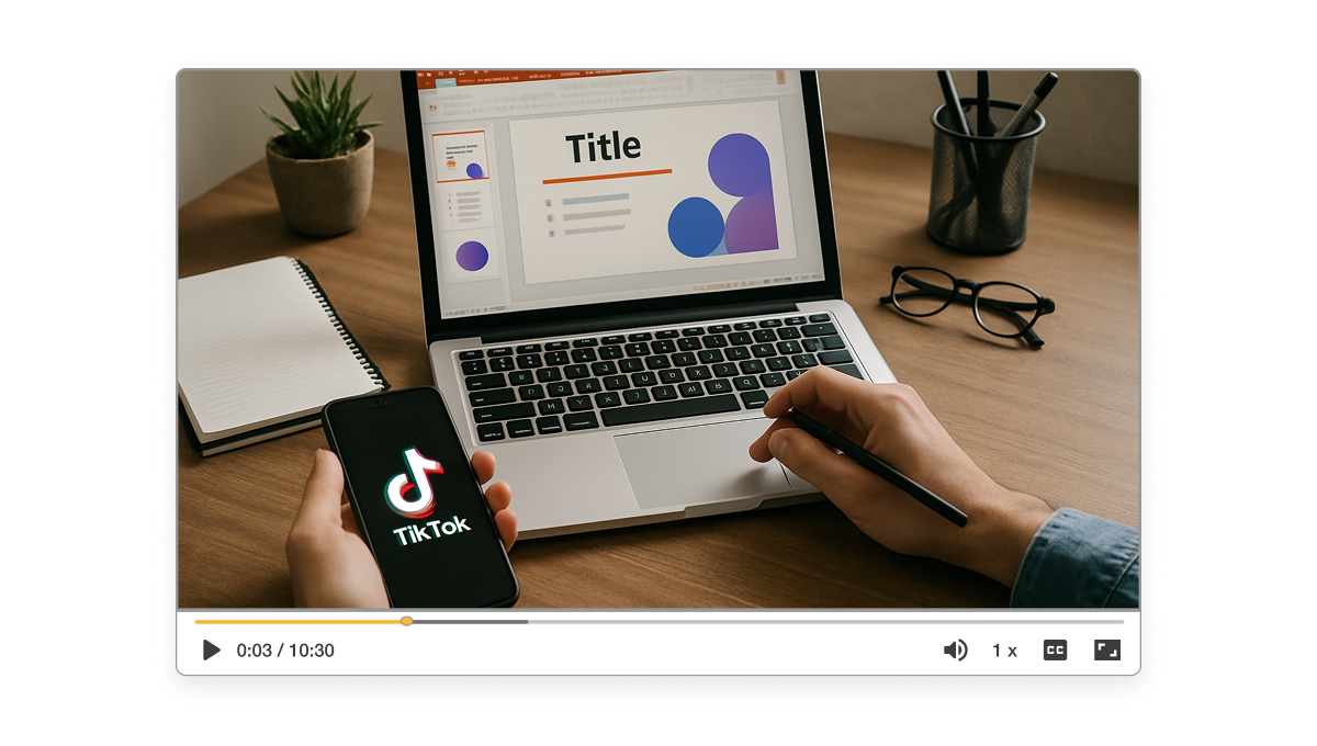 Turn PPT into TikTok video with AI voiceover and vertical format in Visla